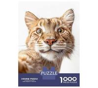 Puzzles pour Adultes 1000 Pièces Playful Wild Cat Taking Selfie Puzzle Détente Jeux Défi Difficile Cadeau Anti-Stress 38x26cm/1000pcs