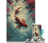 Puzzles pour Adultes 1000 pièces Poisson Koi, Activité familiale Amusante à la Maison, Cadeau d'anniversaire, Cadeaux de Voyage 50x75cm