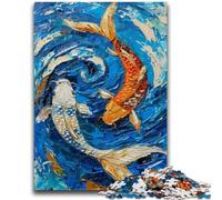 Puzzles pour Adultes 1000 pièces Poissons Koi pour et 14 Ans et Plus Jeu Impossible Cadeau d'anniversaire de Noël 50x75cm