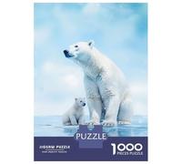 Puzzles pour Adultes 1000 Pièces Polar Bear with Cub Puzzle Adulte Jeux Amusants Analyse Et Logique Idéal comme Cadeau pour Toute La Famille 38x26cm/1000pcs