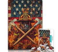 Puzzles pour Adultes 1000 pièces Pompiers américains Puzzles pour Adolescents, avec Affiche et fiche de Questions-réponses pour Les 14 Ans et Plus (Taille 75x50cm)
