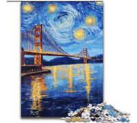 Puzzles pour Adultes, 1000 pièces, Pont de San Francisco la Nuit, activité familiale Amusante, défi cérébral, pour Adolescent 50x75cm