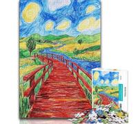 Puzzles pour Adultes 1000 pièces Pont du Ciel Nocturne, Jeu Familial Anti-Stress, défi Difficile, Interaction Parent-Enfant pour Les 14 Ans 38x26cm