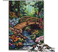 Puzzles pour Adultes 1000 pièces Pont en Bois d'automne, Jouets de Jeu, Chaque pièce est Unique - Jeu Familial Stimulant et Amusant pour Les 14 Ans 26x38cm