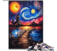 Puzzles pour Adultes 1000 pièces Pont sous Le Ciel Nocturne, Jouets éducatifs, idéal comme Cadeau pour Toute la Famille à partir de 14 Ans (Taille 26x38cm)
