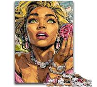 Puzzles pour Adultes 1000 pièces Pop Art Femme Jeu Stimulant et Jeu Familial Décoration Murale Cadeaux d'anniversaire et de Noël Uniques 26x38cm