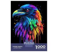 Puzzles pour Adultes 1000 Pièces Pop Art Rainbow Raven Puzzle pour Adultes, Jouet Anti-Stress, Difficile, Excellent Cadeau pour Les Amateurs De Jeux 52x38cm/1000pcs