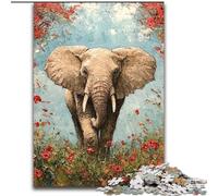 Puzzles pour Adultes 1000 pièces Poppy Elephant, Jouet éducatif et décompressant, Cadeau d'anniversaire, décoration Murale (Taille 26x38cm)