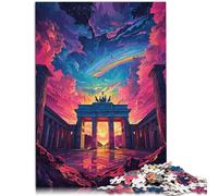 Puzzles pour Adultes 1000 pièces Porte de Brandebourg Allemagne Difficile Puzzle Dur 26x38cm Soulagement du Stress Séjour Passer Le Temps