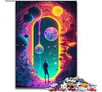 Puzzles pour Adultes 1000 pièces Porte vers l'inconnu en Bois, Casse-tête Haute difficulté pour Adolescents 50x75cm pour Jeu interactif en Famille