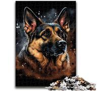 Puzzles pour Adultes 1000 pièces Portrait de Berger Allemand Aidez Le Cerveau à exercer des Jouets addictifs pour cultiver la Patience Une œuvre d'art 50x75cm