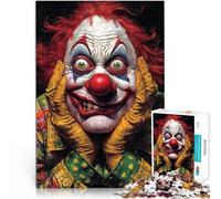 Puzzles pour Adultes 1000 pièces “Portrait de Clown Effrayant” Fait de Bois，pour Les 14 Ans et Plus Jouet éducatif pour Apprendre Cadeau d'anniversaire, Cadeaux, Art Mural。Taille：50x75cm