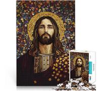 Puzzles pour Adultes 1000 pièces Portrait de Jésus-Christ de Style Gustave Fait de Bois pour et à partir de 14 Ans et Plus Course de Vitesse à la Main Cadeaux d'anniversaire de Noël。