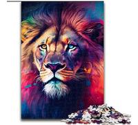 Puzzles pour Adultes, 1000 pièces, Portrait de Lion Aquarelle, Taille 50x75cm, Parfaits pour s'amuser en Famille, Jouer en Groupe ou Offrir en Cadeau d'anniversaire.