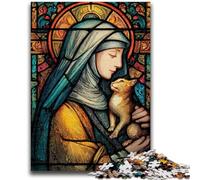 Puzzles pour Adultes 1000 pièces Portrait de Marie la Mère Aidez Le Cerveau à exercer des Jouets addictifs pour cultiver la Patience Collection d'artistes, Beaux-Arts 26x38cm