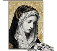 Puzzles pour Adultes 1000 pièces Portrait de Marie la Mère Puzzle Activité de Lien Familial, Cadeau Unique pour Les Vacances et Les Anniversaires (Taille 50x75cm)
