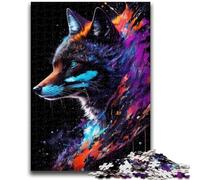 Puzzles pour Adultes 1000 pièces Portrait de Renard Noir et Roux Soulagement du Stress Défi Difficile Convient pour la décoration de Bureau 26x38cm