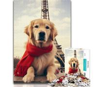 Puzzles pour Adultes 1000 pièces Portrait Golden Retriever, Jeux Amusants, Chaque pièce est Unique - Jeu Familial Stimulant et Amusant (Taille 75x50cm)