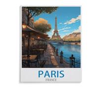 Puzzles pour Adultes 1000 Pièces,Posters de Voyage Vintage Paris France,Puzzle en Papier Enfants Jouet Cadeau Éducatif Intellectuel Décompression Amusant Jeu De Famille(38x26cm)-J2