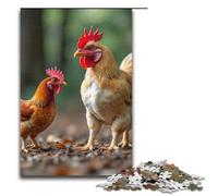 Puzzles pour Adultes 1000 pièces Poulets et Chiens se connaissent Modèle d'assemblage Aide Le Cerveau à exercer Jouets addictifs pour cultiver la Patience 1000 pièces (38 x 26 cm)
