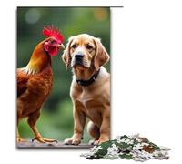 Puzzles pour Adultes 1000 pièces Poulets et Chiens se connaissent Modèle d'assemblage Aide Le Cerveau à exercer Jouets addictifs pour cultiver la Patience 1000 pièces (75 x 50 cm)