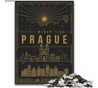 Puzzles pour Adultes 1000 pièces Prague République Tchèque Jeu Familial Anti-Stress Défi Difficile Convient aux Couples (26x38cm) 1000 pièces