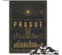 Puzzles pour Adultes 1000 pièces Prague République Tchèque, Jouets éducatifs et Amusants à la Maison, Cadeaux d'anniversaire, Cadeaux de Voyage 38x52cm