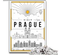 Puzzles pour Adultes 1000 pièces Prague République Tchèque, Jouets éducatifs et éducatifs, Jeux familiaux, Cadeaux d'anniversaire et Cadeaux Uniques 50x75cm