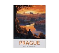 Puzzles pour Adultes 1000 Pièces，Prague, Tchéquie，Décompression Amusant Puzzle Intellectuel Jeu De Puzzle Jouets Cadeau pour Adultes Enfants Familles（38x26cm）-EC5
