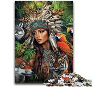 Puzzles pour Adultes 1000 pièces Princesse Indienne Aide Le Cerveau à exercer Jouets addictifs pour cultiver la Patience Interaction Parent-Enfant 26x38cm
