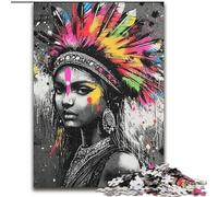 Puzzles pour Adultes 1000 pièces, Princesse Indienne, Graffiti, Difficile à réaliser, mais Amusant et Humoristique, Cadeaux d'anniversaire et Cadeaux Uniques (Taille 50x75cm)