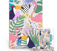 Puzzles pour Adultes 1000 pièces Printemps Tropical Entraînez Votre Cerveau et Vos Mains avec Affiche et Feuille de Questions correspondantes 52x38cm
