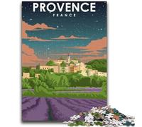 Puzzles pour Adultes 1000 pièces Provence France Nuit Art Jeux éducatifs Jouets DIY Idéal comme Cadeau pour Toute la Famille (Taille 38x52cm)