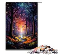 Puzzles pour Adultes 1000 pièces Psychédélique coloré dans Un Motif de forêt Sombre Assemblage Aide Le Cerveau à exercer Jouets addictifs pour cultiver la Patience 75x50cm