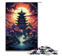 Puzzles pour Adultes 1000 pièces Psychédélique coloré de pagode Traditionnelle Puzzles Jeux Jouets Cadeau Convient pour la décoration de Bureau 1000 pièces (75 x 50 cm)