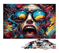 Puzzles pour Adultes 1000 pièces Psychédélique Couleur Art Découpe de précision Puzzle Idéal comme Cadeau pour Toute la Famille 1000 PCS (38x26cm)