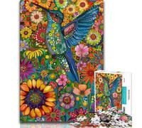 Puzzles pour Adultes 1000 pièces psychédéliques Animaux Colibri Adolescent Puzzle Relax Games est idéal comme Cadeau pour Toute la Famille 38x26cm