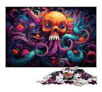 Puzzles pour Adultes 1000 pièces psychédéliques colorés Pieuvre Art Décoration de la Maison Puzzles Cadeaux de Noël 1000 pièces (38 x 26 cm)