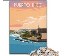 Puzzles pour Adultes 1000 pièces Puerto Rico San Juan, Jeu éducatif Familial, décoration Murale, Cadeaux d'anniversaire et de Noël Uniques 38x26cm