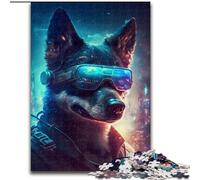 Puzzles pour Adultes 1000 pièces Punk Human Dog Jigsaw Fabriqué en Carton, idéal pour la décoration de la Maison et du Bureau, Cadeau Parfait pour Un Anniversaire 1000 pièces(26x38cm)