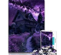 Puzzles pour Adultes 1000 pièces Purple House Puzzle 1000 pièces Anti-Stress Staycation Kill Time Interaction Parent-Enfant 75x50cm