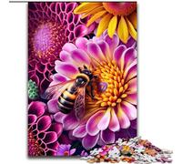 Puzzles pour Adultes 1000 pièces Puzzle Abeille sur Une Fleur, pour Les 14 Ans et Plus pour Un Jeu éducatif Défi Jouet Cadeau pour Les Anniversaires (Taille 50x75cm)