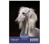 Puzzles pour Adultes, 1000 Pièces, Puzzle Adolescent Saluki Blanc Saluki Chien, Jeu à Main Difficile Défi Avigant, Cadeaux 70 x 50 cm/1000 Pièces
