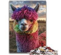 Puzzles pour Adultes 1000 pièces Puzzle Alpaga coloré Aide Le Cerveau à exercer Jouets addictifs pour cultiver la Patience Décoration Parfaite 50x75cm