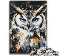 Puzzles pour Adultes 1000 pièces Puzzle Animal Hibou Jouets Jeux éducatifs Soulagement du Stress Convient pour la décoration de Bureau 26x38cm