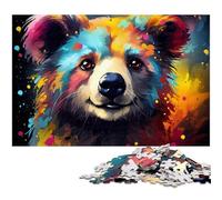 Puzzles pour Adultes 1000 pièces Puzzle Animal Koala psychédélique coloré pour Adultes Puzzle en Bois décoration de la Maison 1000 pièces (75 x 50 cm)