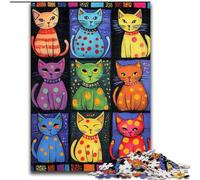 Puzzles pour Adultes 1000 pièces Puzzle Art Cat Collage, pour Jeu éducatif, Jouet de défi, améliore la mémoire pour Les 14 Ans (Taille 26x38cm)