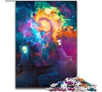 Puzzles pour Adultes 1000 pièces Puzzle Astronaute en Carton, pour Les Anniversaires, Noël, Halloween, Thanksgiving, Pâques 1000 pièces(26x38cm)