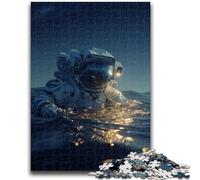 Puzzles pour Adultes 1000 pièces Puzzle Astronaute, Jouets Jeux éducatifs Soulagement du Stress Interaction Parent-Enfant 26X38CM