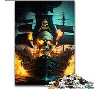 Puzzles pour Adultes 1000 pièces Puzzle Bateau Pirate crâne en Carton, Cadeau Parfait pour Les Anniversaires, Les Vacances, Les décorations de fête Spatiale 1000 pièces(26x38cm)